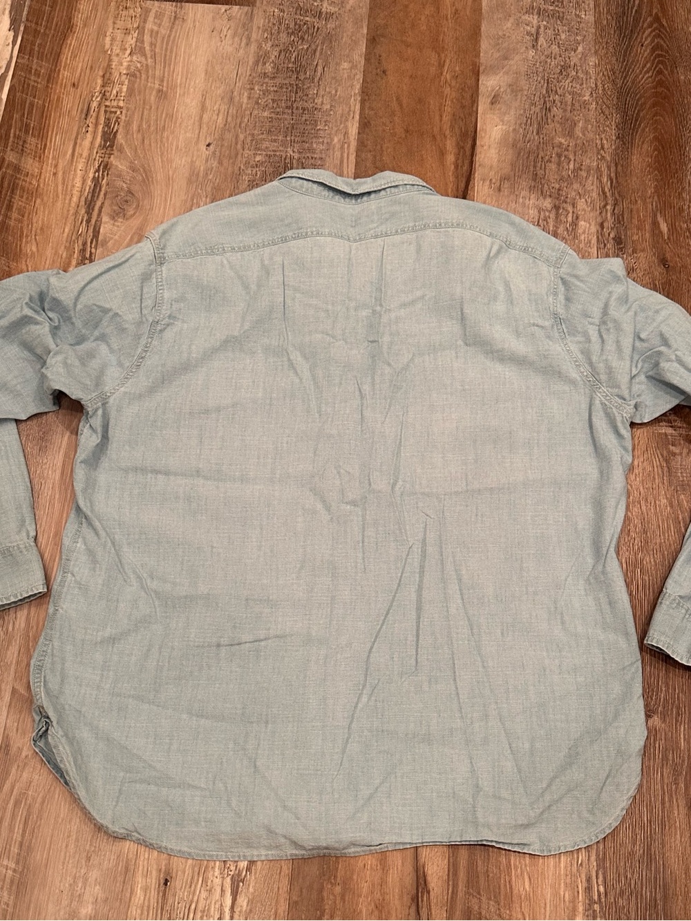 J. Crew Factory Chambray Classic Button Down Top Neutral Versatile Sz 2X - Picture 2 of 16